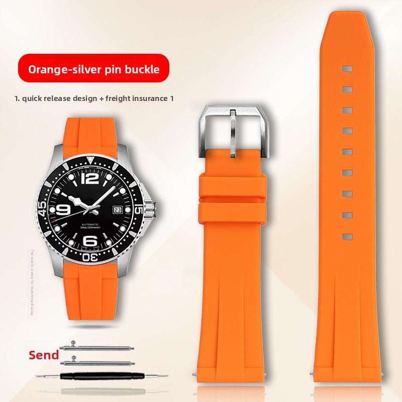 19/20/21/22 мм Для Longines Conquest HydroConquest L3.781 642 742 782 Быстросъемный Резиновый Ремешок для Часов Спортивный Погружение Силиконовый Ремешок