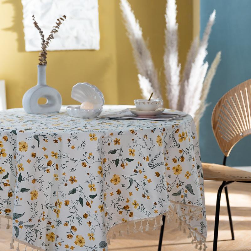 Liusu Cotton Linen Table Cloth Japanese Printed Cover Cloth Korean Floral Rectangular Tablecloth