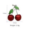 Fashion Cute Red Enamel Brooches for Kids Cherry Brooch Corsage Small Bouquet Hijab Pins Feminino Party Dress Accessories Gifts
