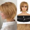 Mixed Gold Short Straight Hair Synthetic Wig Feminine Temperament Natural Short Mixed Gold Straight Hair Mother Wig