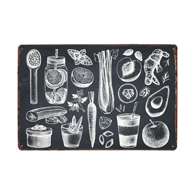 Лимонадный напиток, конфеты, винтажные жестяные вывески, кафе-бар, паб, Ретро Настенный декор, металлический плакат 20x30 см