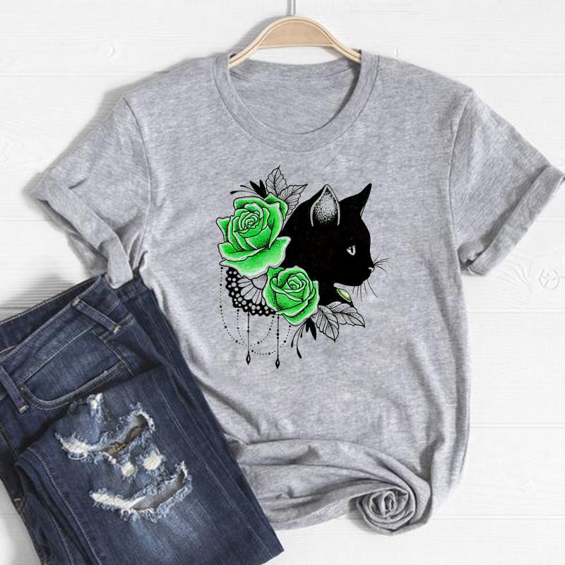 Одежда, повседневная женская футболка с коротким рукавом в стиле 90-х годов с милым котом и домашним животным, женская футболка с принтом, модная футболка