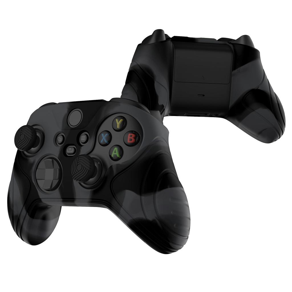 EXtremeRate PlayVital Самурайское издание Силиконовая накладка-скин для Xbox Series с черными накладками на стики Мягкий резиновый чехол-защита для Xbox Core Wireless