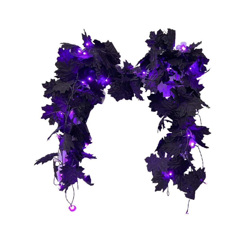 Artificial Maple Garland Lighted Fake Fall Leaves Faux Plastic Plant For Indoor Home Wedding Garden Hotel  Wall Decoration