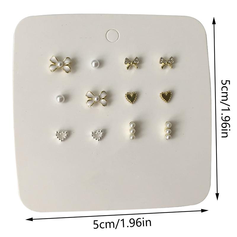 6 пар/комплект Design Sense Мини жемчужные бабочки бриллиантовые серьги наборы нежные изысканные ювелирные украшения серьги украшение для ушей