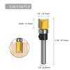 1/3/4pc 1/4 Inch 6.35mm Shank Template Trim Hinge Mortising Router Bit Straight End Mill Trimmer Cleaning Flush Trim Tenon Cutter for Woodworking