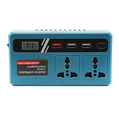 Многопортовое USB-зарядное устройство и преобразователь питания 18-21 В в 220 В с 2 розетками переменного тока, 3 портами USB, 1 портом Type-C