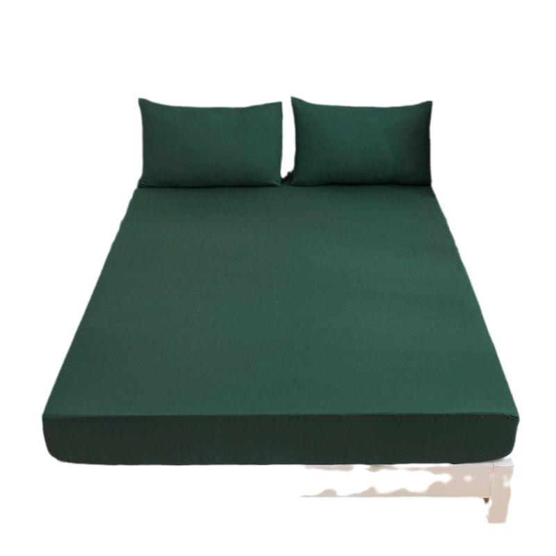 Однотонная односпальная простыня с наволочкой и чехлом для матраса - цельное постельное белье из домашнего текстиля