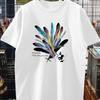 Feather T-Shirt,Soft Breathable & Fade-Resistant, Classic Fit for Daily Casual Wear
