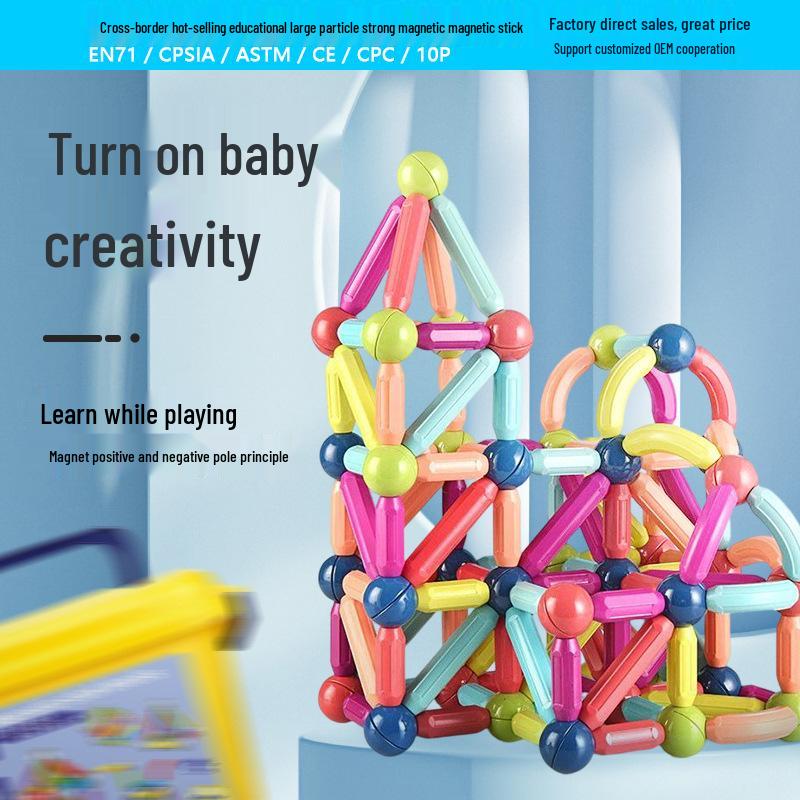 Children's Magnetic Sticks & Tiles Building Set – Versatile, Educational Early Learning Toy