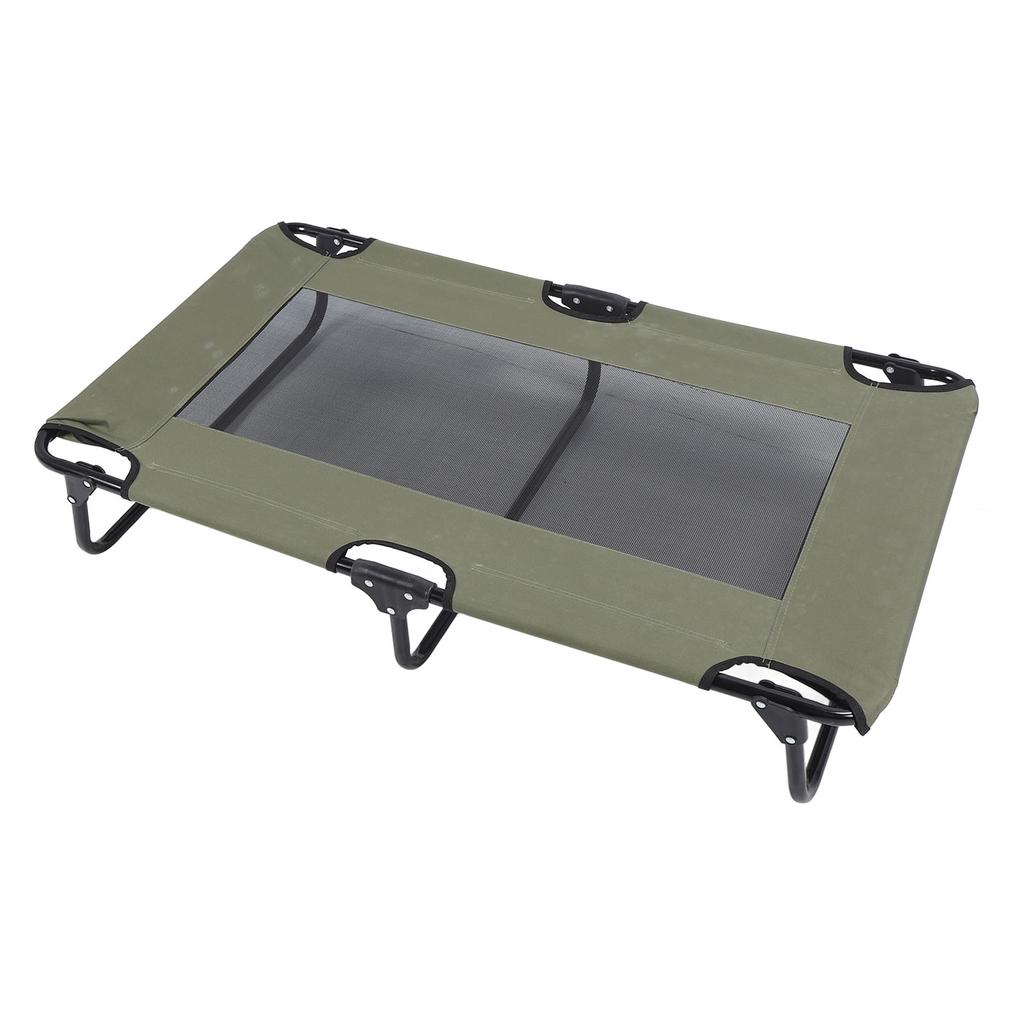 Raised Dog Bed Foldable Cooling Elevated Dog Bed Portable Raised Pet Cot for Outdoor Green