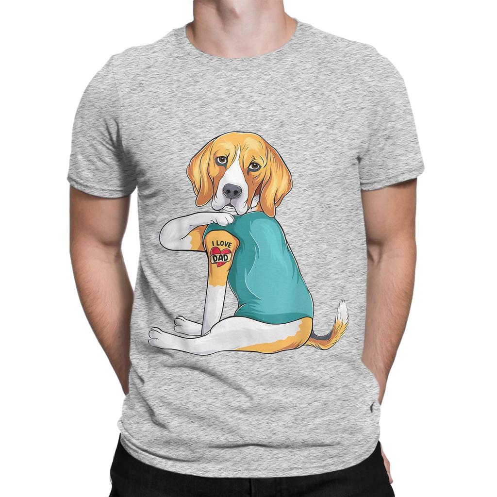 Fathe Day gift funny dog Dad Beagle i love Dad Novelty Graphic 100 Cotton TShirt Beagle Tops Tees For Unisex