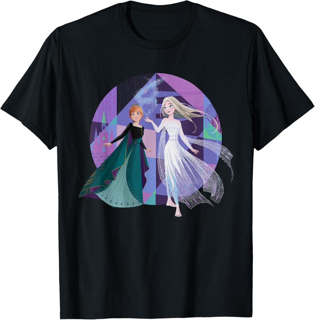 Fashion Casual Frozen 2 Queen Anna and Snow Queen Elsa T-Shirt Unisex