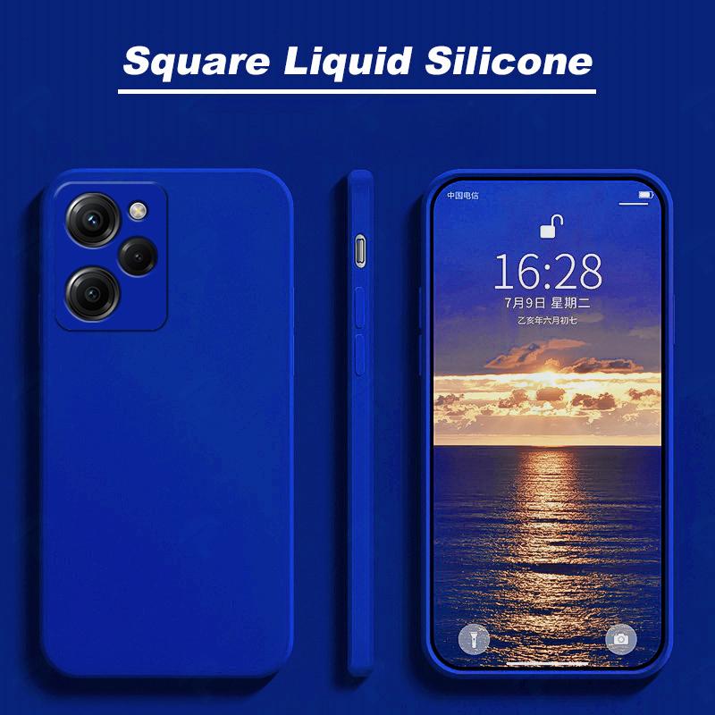 Цвет темно-фиолетовый квадратный жидкий силиконовый чехол для телефона для POCO X5 PRO 5G X5PRO POCOX5 PRO 5G 6,67 дюймов Xiaomi POCO X5 Pro 5G Глобальный защитный чехол