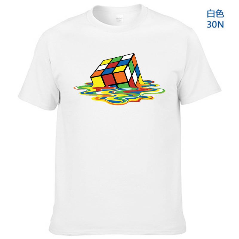 Летняя хлопковая футболка с принтом кубика Рубика, забавная хипстерская графическая футболка, топ унисекс для мужчин с коротким рукавом, классные футболки