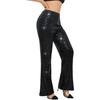Women High Waist Sparkling Pants Wide Leg Flared Trousers Sequin Bling Party Slacks Glitter Night Out Pants Clubwear