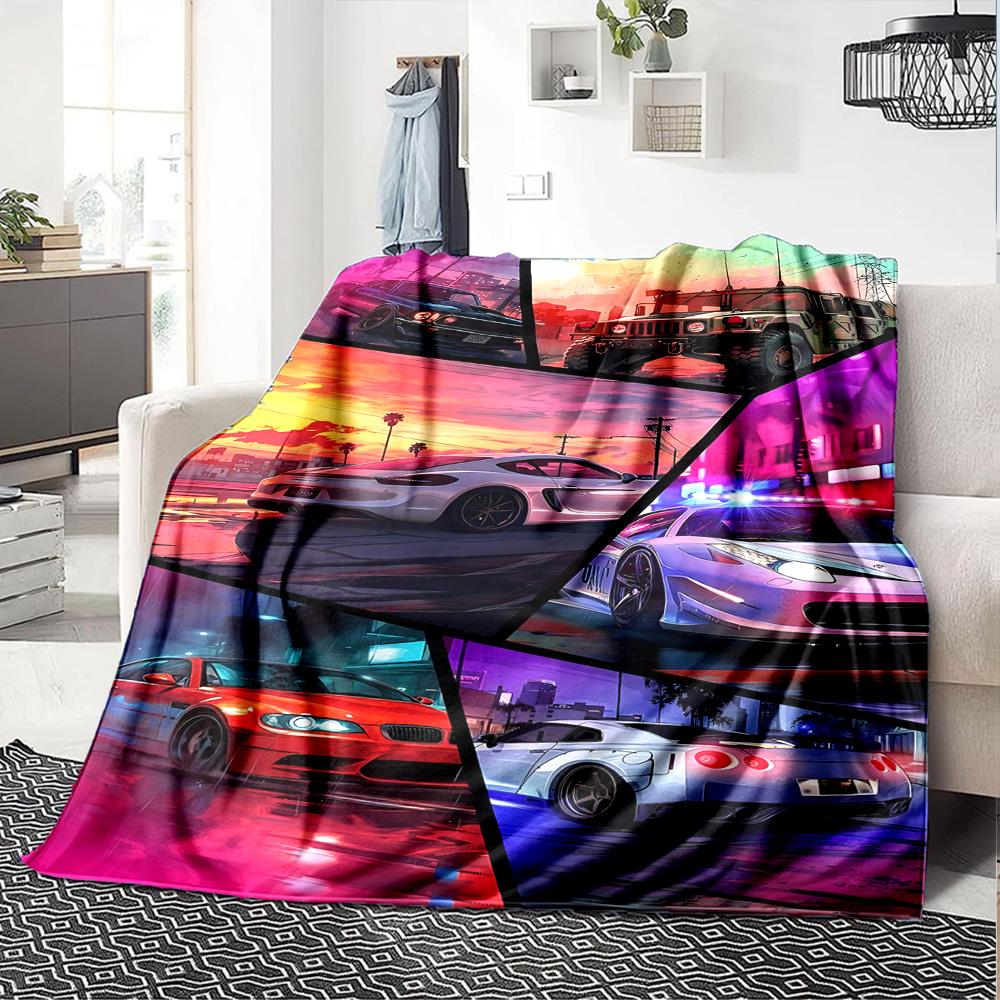 City Lights Flannel Blanket Super Soft Warm Cozy Blanket For Sofa Bed Office Travel Allseason Home Decor Gift