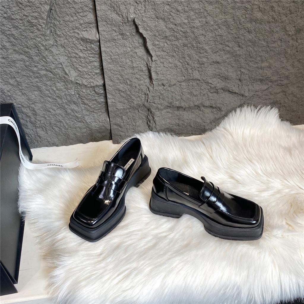 Fashion 2025 New Women'S Shoes Low Heel Loafers Casual Ladies Slip On Square Toe Shoes Female Elegant Fashion Shoes Zapatillas Mujer