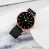 Простые стильные брендовые популярные ультратонкие легкие аналоговые часы деловые водонепроницаемые кварцевые наручные часы розовое золото черные [BUREI] мужские мужские -
