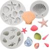 Silicone Mold Marine Theme Seashell Cake Decorating Tools Chocolate Conch Butter Mold Starfish Clay Fondant Crafting Baking