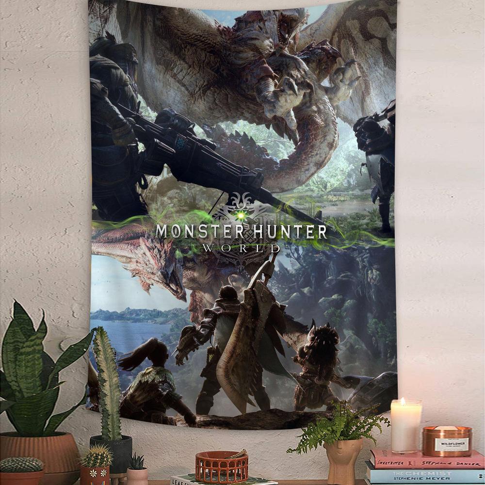 Большой настенный гобелен с принтом Monster Hunter Дешевый настенный подвес в стиле хиппи Богемные настенные гобелены Мандала Домашний декор