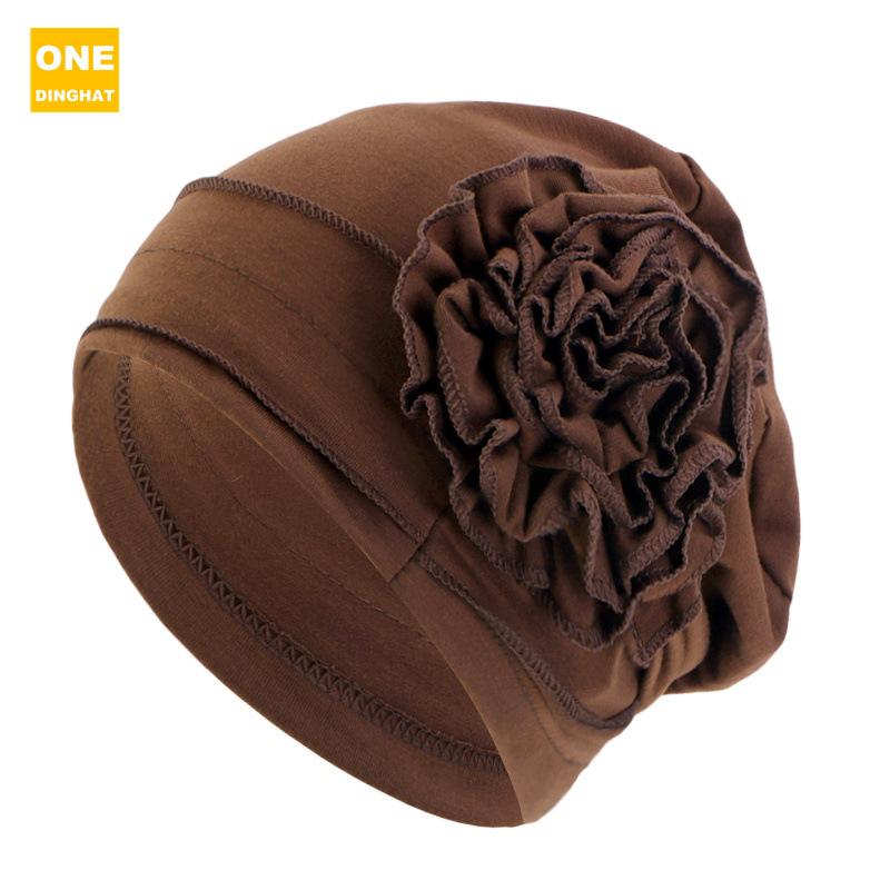 Шапочка-косынка с ватным диском и цветком, эластичная шапочка-пуловер, шапочка для родов, шапочка для химиотерапии Jdt-417B