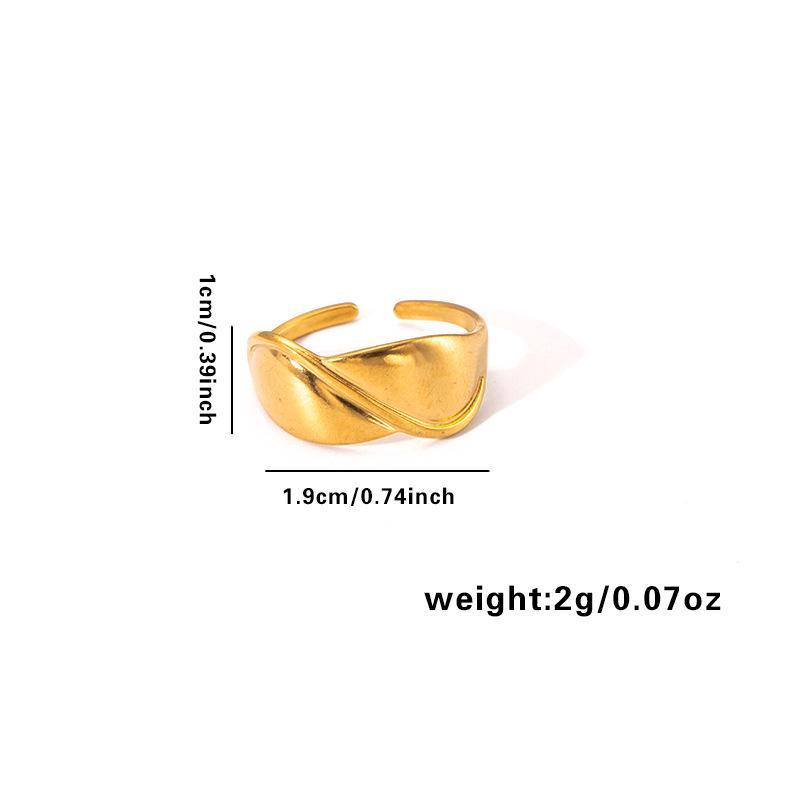 European & American Trendy Titanium Steel Geometric Open Ring - Hip-Hop Style Snake Design