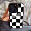 Черно-белый шахматный узор PC+TPU Чехол для телефона Для Iphone 17 Air 16 15 14 13 12 11Pro Max Жесткий пластик
