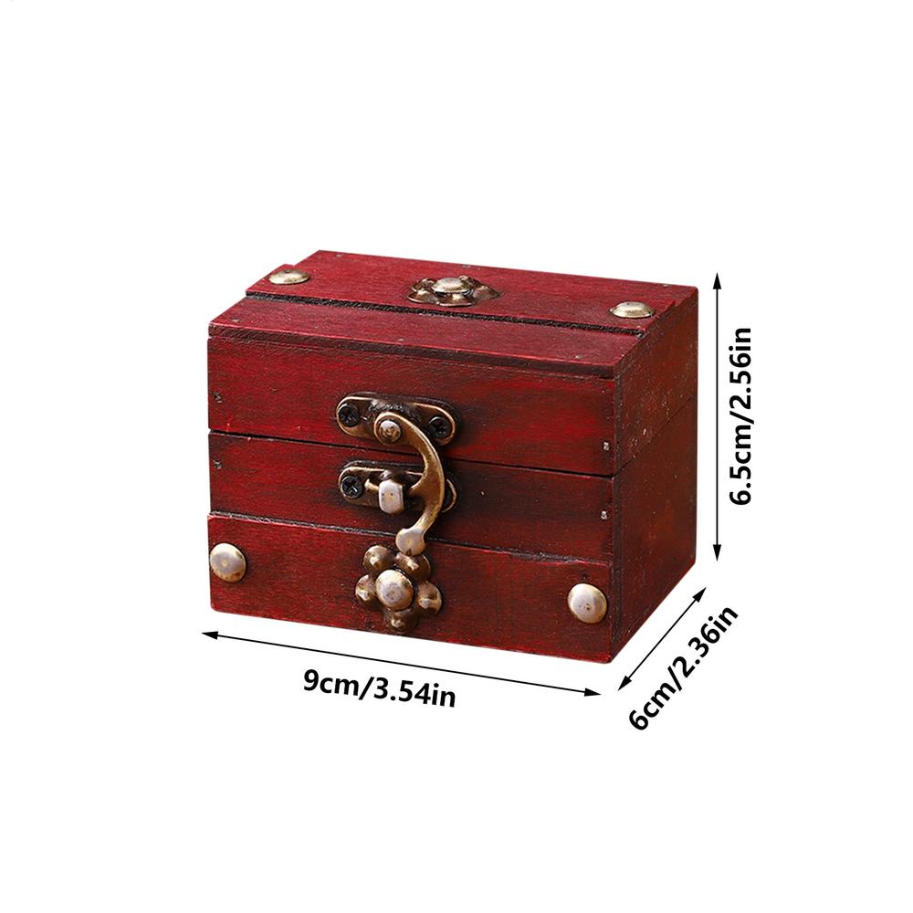 Wood Chest Antique Keepsake Storage Organizer Jewelry Storing Storage Organizer For Bedroom Tabletop Nightstand Dresser Vanity