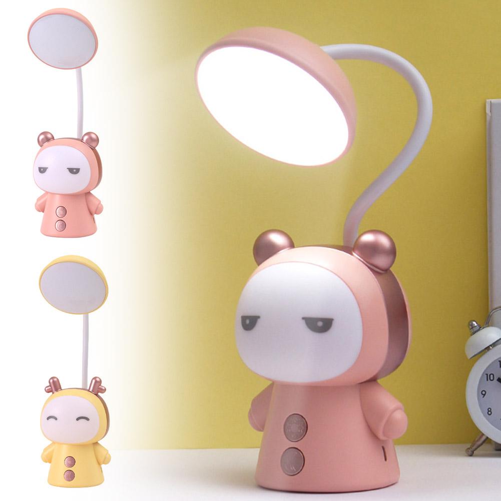 Cute Cartoon Doll Nigh Light USB Recharge Creative 2color Led Practical Child Table Desk Study Lamp Lamp Learning Protectio P1O0
