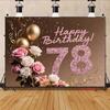 2D Feminine Backdrop for Women's 78th Birthday, Warm & Festive Celebrations