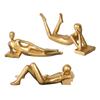 Abstract Thinker Statue Golden Tabletop Art Desk Modern Ornament Decoration for Office Libraries Bookshelf Restaurant Study