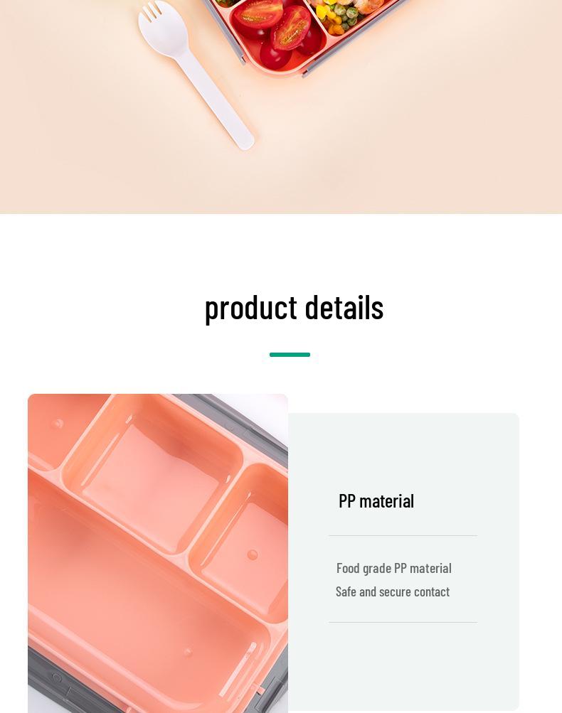 16-Piece Plastic Bento Lunch Box Set for Students with Microwave-Safe Compartments and Fruit Picks