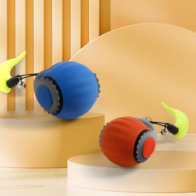 Интерактивные игрушки-мячи для кошек, автоматический катящийся мяч, искусственный хвост, перезаряжаемая умная электрическая игрушка для домашних животных, дразнилка для собак и кошек, дрессировка