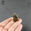Маленькая статуэтка-печать Пиксю из цельной чистой латуни, китайский фэн-шуй, удачные домашние украшения, милые фигурки животных, декор для стола