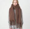 Versatile Monochrome Mohair Pull Scarf Winter Warm Soft Waxy Sweet Solid Color Student Scarf