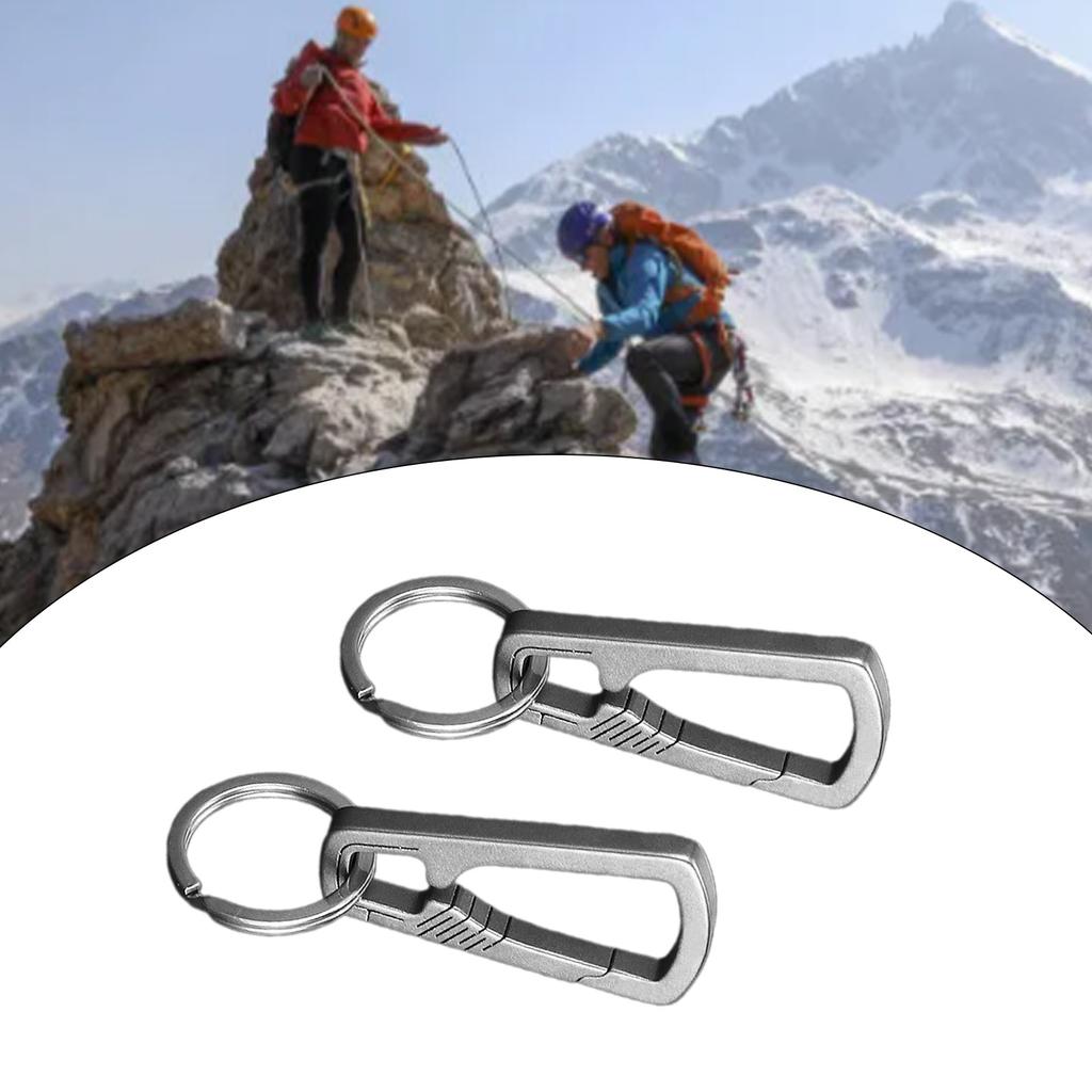 Titanium Alloy Carabiner Keys Clip Outdoor Keychain Quick Release Buckle Keys Ring Climbing Hook EDC Outdoor Tool