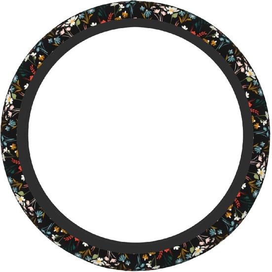 Стильная оплетка на руль с полевыми цветами для мужчин и женщин, универсальные автомобильные аксессуары, 15 дюймов, неопрен, декор салона автомобиля