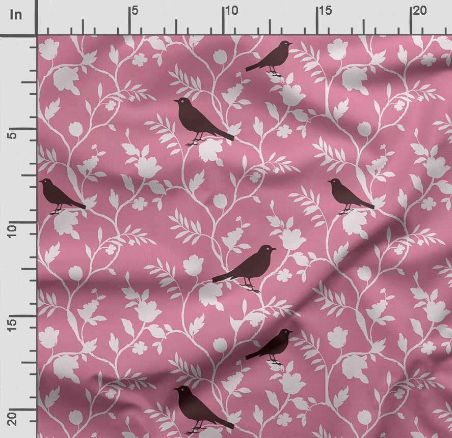 Soimoi Принт «Птица с листьями», Хлопковый батист, Ткань для квилтинга, продаваемая во дворе, шириной 42 дюйма, Хлопчатобумажная ткань средней плотности, Швейные принадлежности,