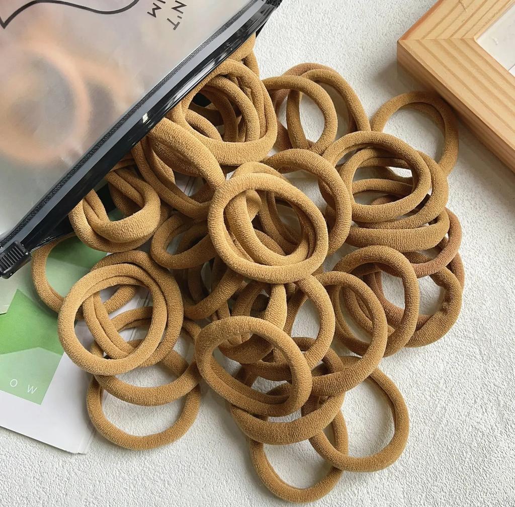 30/50/100PCS/Lot Girl Mix Colors Hair Bands Basic Hair Ties Elastic Headband Hair Scrunchies Women Accessories Ponytail Holder