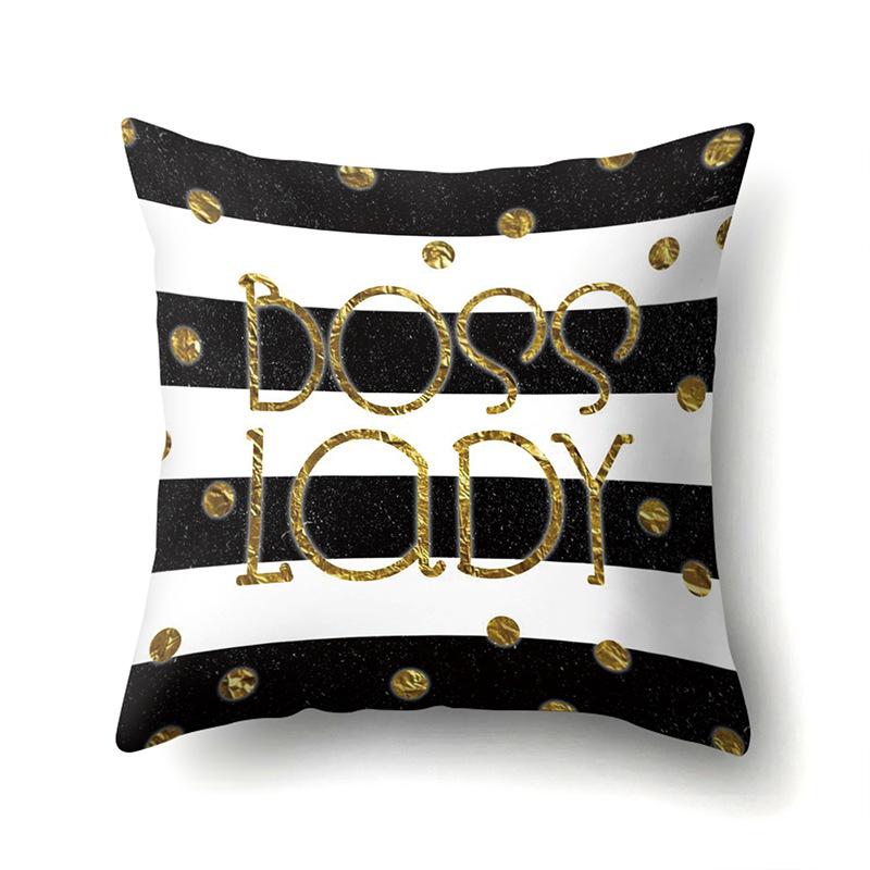 Polyester Pillow Case Automobile Decoration Home Printed Pillow Case Waist Cushion Cover Car Cushion Head Cushion Cover