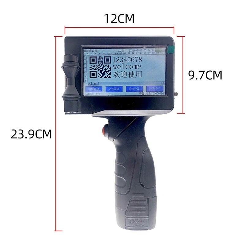 JS12 JS10 Струйный кодирующий пистолет 2588 + Портативный ручной принтер 12,7 мм Дата производства Машина для кодирования этикеток со штрих-кодом Без шифрования