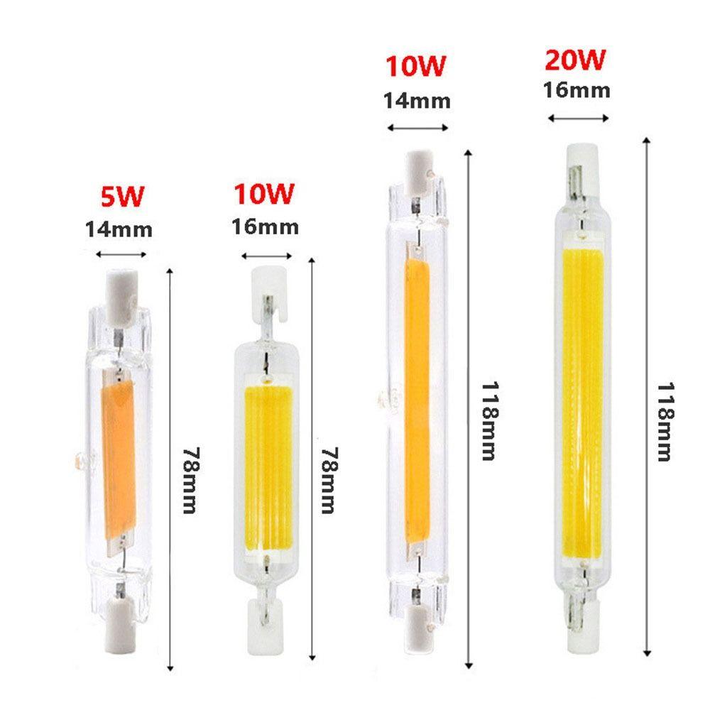 Dimmable R7S Lamp Tube 360 Glow COB Tube Bulb Portable Restaurant
