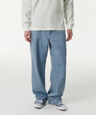 Lightweight Wide Denim Pants [Light Indigo]