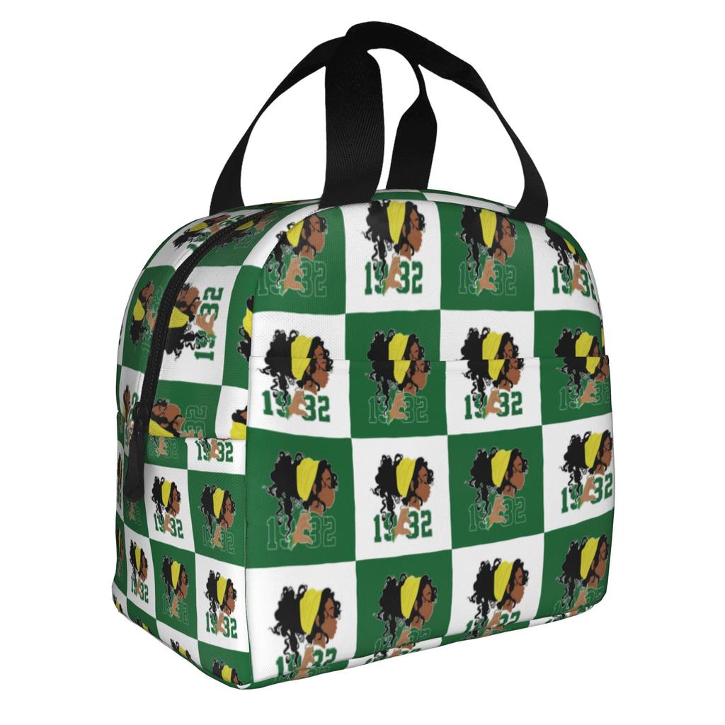 CHI ETA PHI Sorority Nurse 1932 Insulated Lunch Bags for Green and Yellow Resuable Cooler Thermal Bento Box Work School Travel