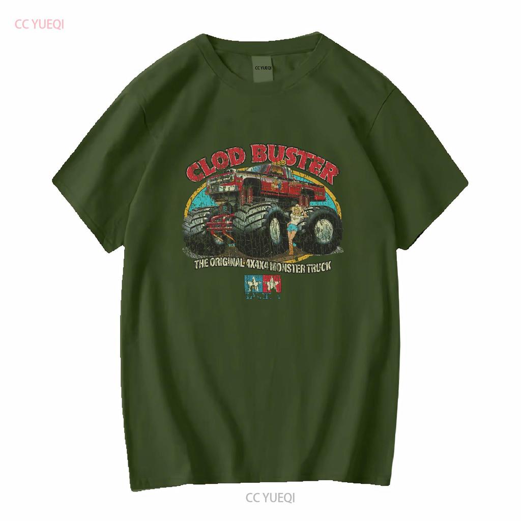 Clod Buster 4x4x4 Монстр-трак 1987 Винтажная мужская футболка с длинным или коротким рукавом винтажная Стирка homme Повседневная мода