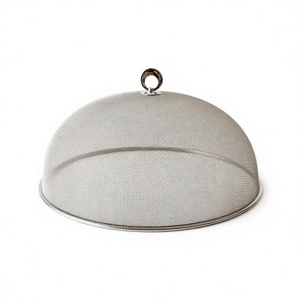 Mesh Food Cover Long-Lasting Stainless Steel Food Dome Plate Screen Cover Breathable Kitchen Accessory Top Handle