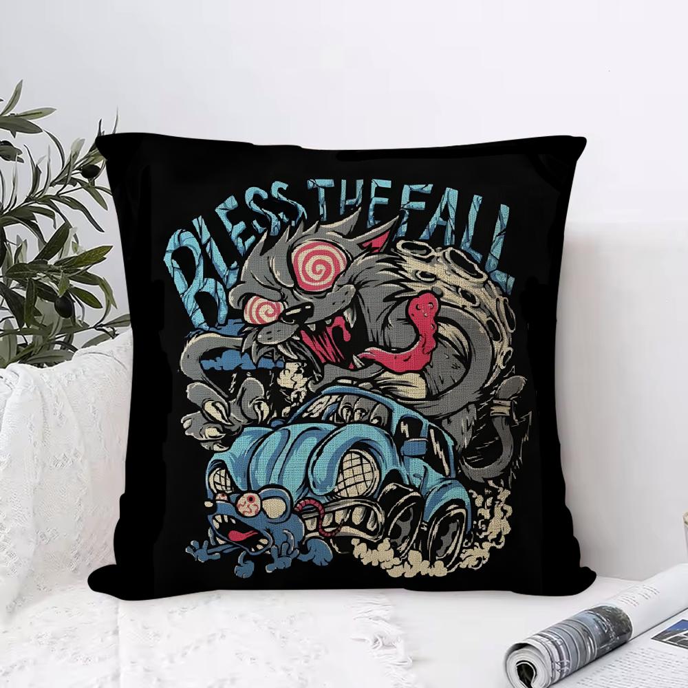 Blessthefall Cushion Cover Breathable Linen Pillow Cover SkinFriendly Home Decor Pillowcase with Hidden Zipper