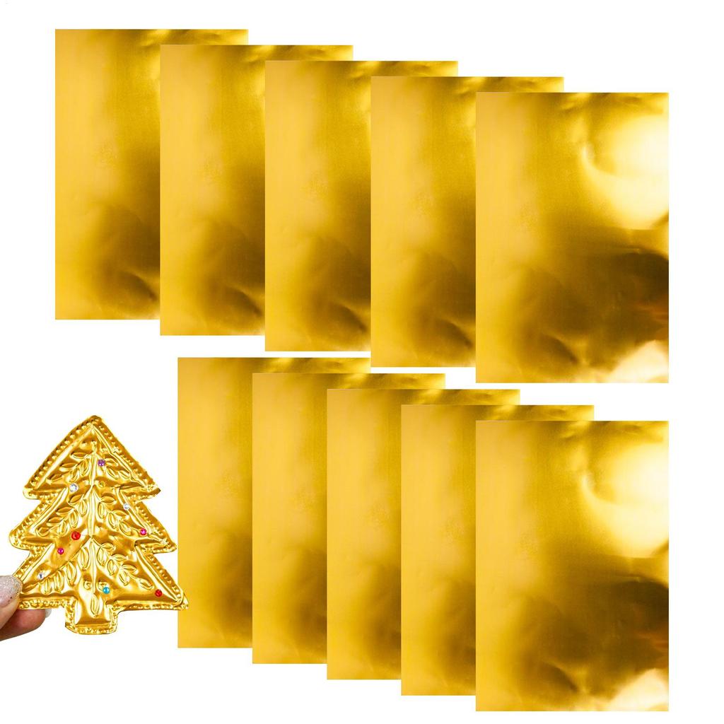 Тиснение Крафт Фольга Листы 10 Штук Высокопластичные Художественные Принадлежности Художественный Проект Листы Алюминиевой Фольги для Живописи Гравировки