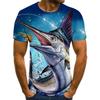 Funny Fishing 3D Print T-Shirts Men Women Short Sleeve T Shirt Hip Hop Streetwear Oversized Harajuku Y2k Tops Tees Kids Clothing